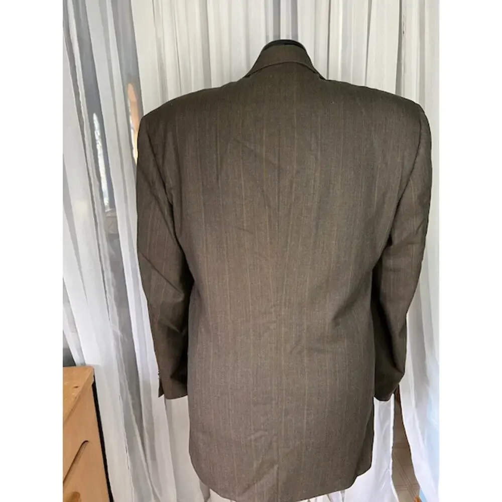 blazer 1980s pin striped tan brown